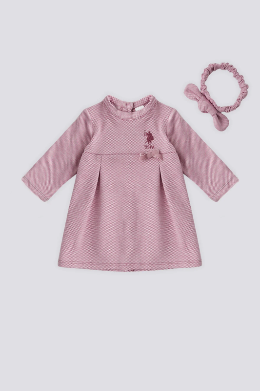 Robe bébé à ruban rose- USB1708-V1